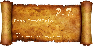 Pess Terézia névjegykártya